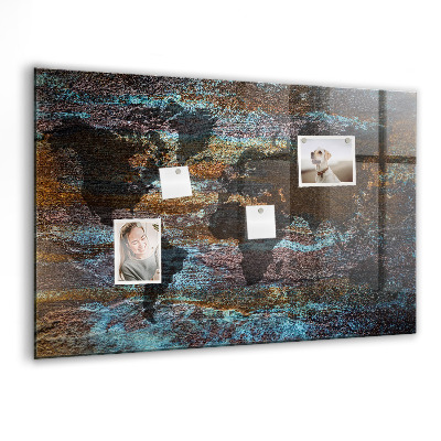 Magnet board Roest wereldkaart
