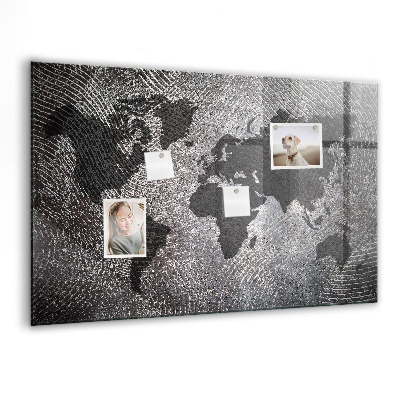 Magnetisch wandbord Betonnen wereldkaart
