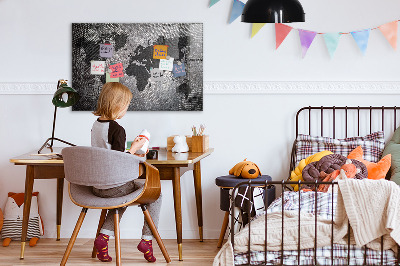 Magnetisch wandbord Betonnen wereldkaart