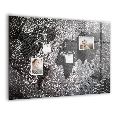 Magnetisch wandbord Betonnen wereldkaart