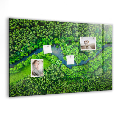 Memobord keuken Rivier in het bos