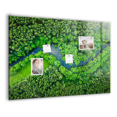 Memobord keuken Rivier in het bos