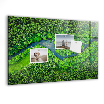 Memobord keuken Rivier in het bos