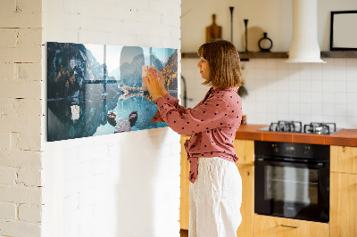 Magnet board Boten op het meer