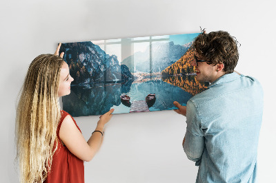 Magnet board Boten op het meer