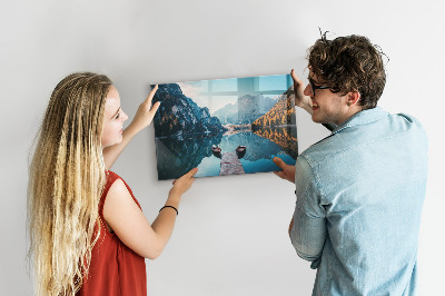 Magnet board Boten op het meer