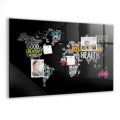 Magnetisch wandbord Positieve wereldkaart