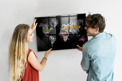 Magnetisch wandbord Positieve wereldkaart