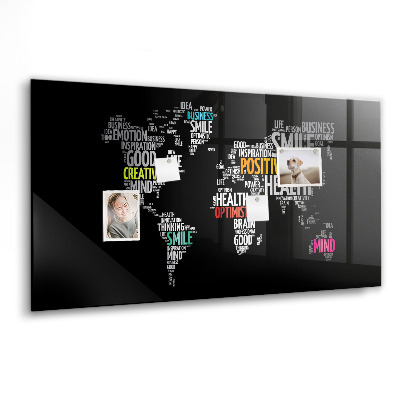 Magnetisch wandbord Positieve wereldkaart