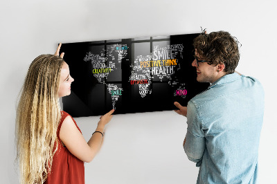 Magnetisch wandbord Positieve wereldkaart