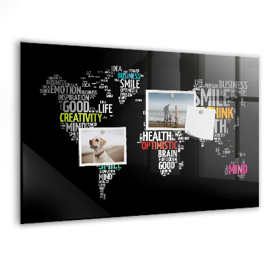 Magnetisch wandbord Positieve wereldkaart