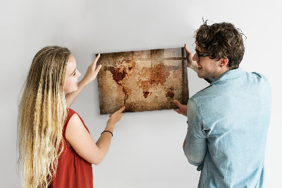 Magnetisch wandbord Oude wereldkaart