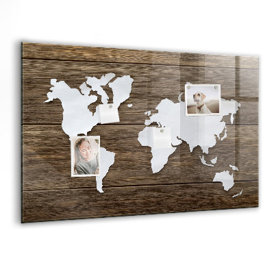 Magnet board Wereldkaart op borden