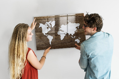 Magnet board Wereldkaart op borden