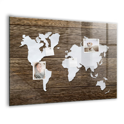 Magnet board Wereldkaart op borden
