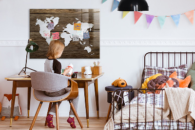 Magnet board Wereldkaart op borden