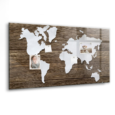 Magnet board Wereldkaart op borden