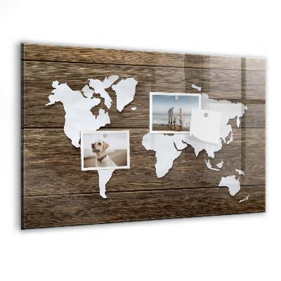 Magnet board Wereldkaart op borden