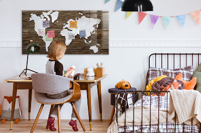 Magnet board Wereldkaart op borden