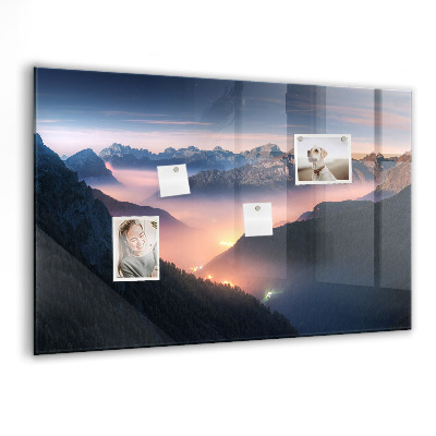 Memobord keuken Bergtoppenlandschap