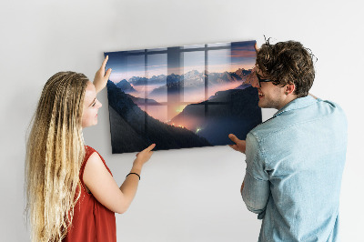 Memobord keuken Bergtoppenlandschap