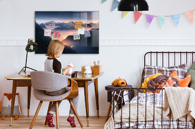 Memobord keuken Bergtoppenlandschap