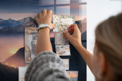 Memobord keuken Bergtoppenlandschap