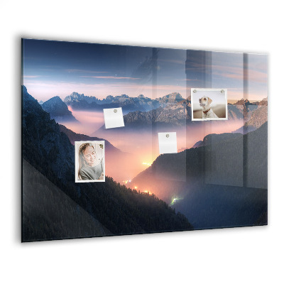 Memobord keuken Bergtoppenlandschap