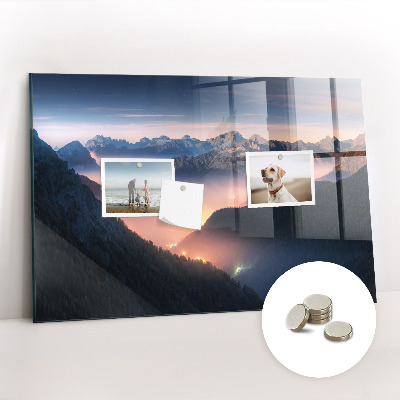 Memobord keuken Bergtoppenlandschap