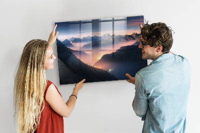 Memobord keuken Bergtoppenlandschap