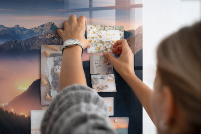Memobord keuken Bergtoppenlandschap