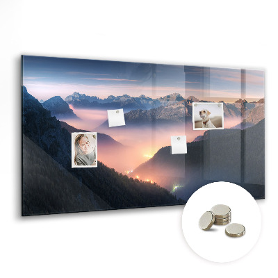 Memobord keuken Bergtoppenlandschap