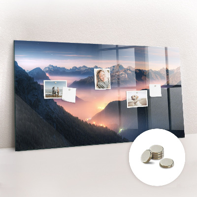 Memobord keuken Bergtoppenlandschap