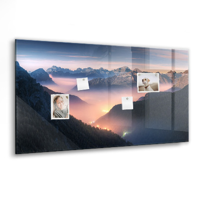 Memobord keuken Bergtoppenlandschap