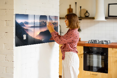 Memobord keuken Bergtoppenlandschap