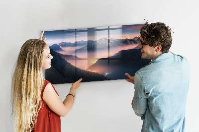Memobord keuken Bergtoppenlandschap