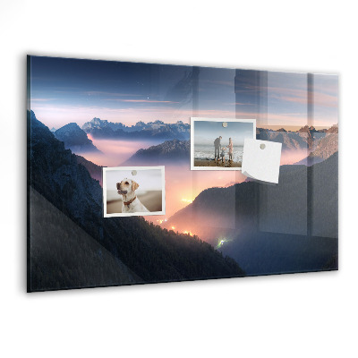 Memobord keuken Bergtoppenlandschap