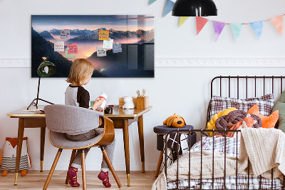 Memobord keuken Bergtoppenlandschap