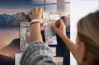 Memobord keuken Bergtoppenlandschap