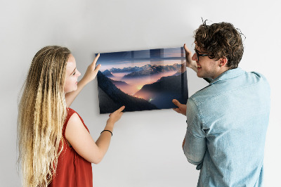 Memobord keuken Bergtoppenlandschap