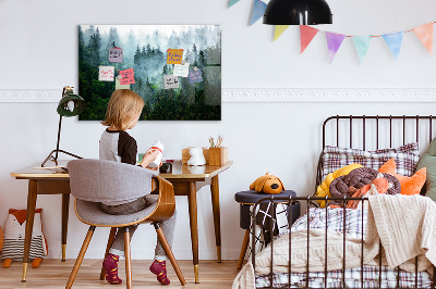 Magnetisch wandbord Mistig bos