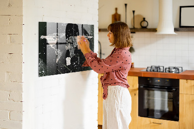 Memobord keuken Dollar wereldkaart