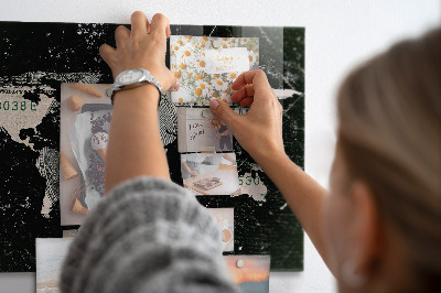 Memobord keuken Dollar wereldkaart