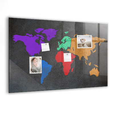 Magnetisch wandbord Wereldkaart