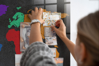 Magnetisch wandbord Wereldkaart