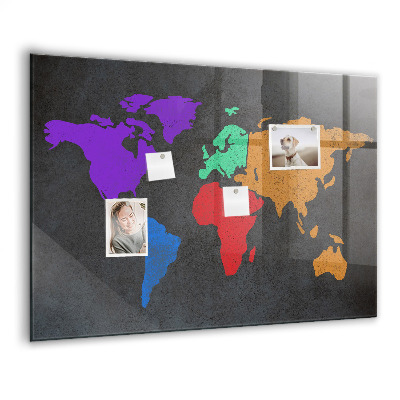Magnetisch wandbord Wereldkaart