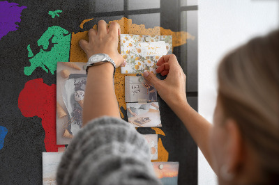 Magnetisch wandbord Wereldkaart