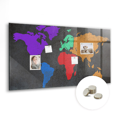 Magnetisch wandbord Wereldkaart