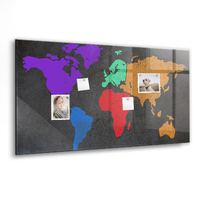 Magnetisch wandbord Wereldkaart