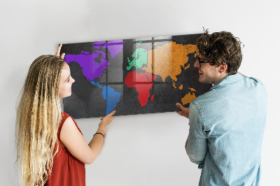 Magnetisch wandbord Wereldkaart